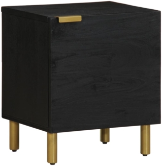 vidaXL Nachttische 2 Stk. Schwarz 40x33x46 cm Massivholz Mango 4017645
