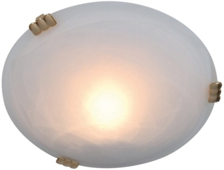 näve LED Deckenleuchte, LED wechselbar, LED Deckenleuchte, 1x E27 max. 40 Watt, messing/weiß-satiniert