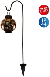 Näve Solar-Gartenleuchte LED mit Dämmerungssensor Lampion 78 cm schwarz