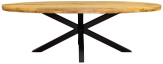 Villa Möbel Esstisch Esstisch Devereux Oval Mangoholz (Packung, 1-St, 1 Tisch), Massivholz mit Matrix-Gestell