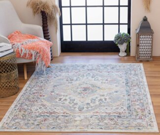 Livabliss Teppich CASABLANCA, rechteckig, Höhe: 12 mm, Vintage Orientteppich, Kurzflor Boho Wohnzimmerteppich, Läufer
