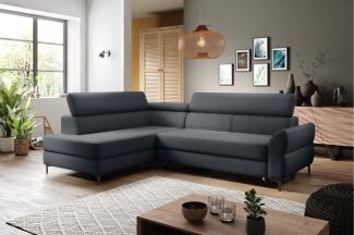 Stylefy Remondini Ecksofa Kunstleder Grau Links