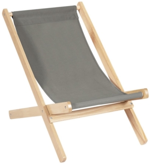 COSTWAY Gartenliege aus Holz, Liegestuhl mit Kissen, Relaxliege klappbar, Strandstuhl grau