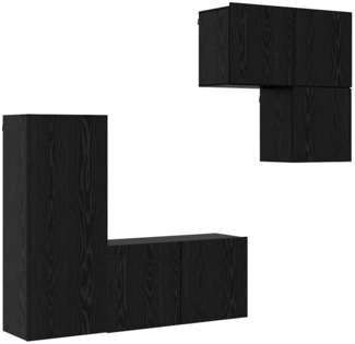 vidaXL TV-Schränk 4 pcs Schwarz Eichen-Optik Holzwerkstoff 3402766