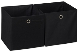 12 x Aufbewahrungsbox Stoff schwarz