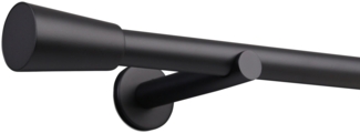 Deco-Raum® Gardinenstange Style Endstück Kegel 25mm | Länge: 210cm | Material: Metall | Farbe: Schwarz