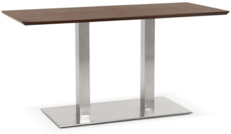 Kadima Design Tisch mit Stahlgestell & Holzplatte. Braun. 150x70x75 cm