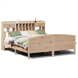 vidaXL Massivholzbett mit Regal ohne Matratze 180x200 cm Kiefer 3323134