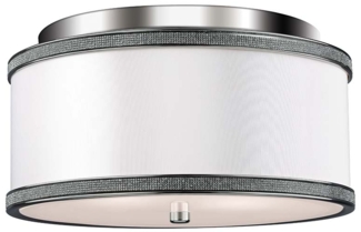 Deckenleuchte, Stahl Nickel, D 33 cm