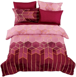 Coonoor Bettwäsche in Gr. 135x200, 200x200 oder 240x220 cm, Microfaser Gestreift Bettwäsche Set, Geometrisch Bettdeckenbezug Modern Deckenbezug Bettwaesche