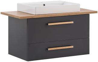 SCHILDMEYER Waschtisch mit Waschbecken Badmöbel anthrazit 102,2 x 61,5 x 50 cm