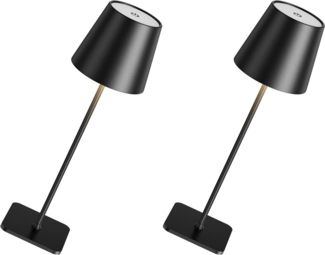 Vivitar LED Tischleuchte mit 3 Farbtemperaturen -Wiederaufladbar,Touch-Dimmer,IP54 Wasserdicht, LED fest integriert, Aufladbar per USB-C, Kaltweiß, Neutralweiß, Warmweiß, 5700K weißes Licht, 4000K natürliches Licht, 2700K warmes Licht, 38 cm, 0,75kg, M...