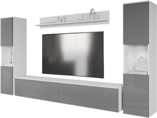 INOSIGN Wohnwand PARIS, Vitrine Türanschlag links/rechts wechselbar, (Komplett-Set, 4-St), grifflose Design, stehend und hängend montierbar