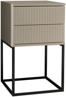 Nachtkommode >Marle< 2 Schubladen, Farbe Kaschmir, Holzwerkstoff - 40x65x38,5cm (BxHxT)