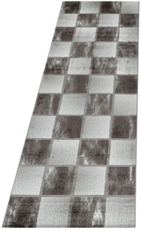 Kurzflor Teppich Oro Läufer - 80x250 cm - Braun