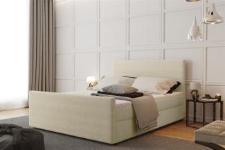 Boxspringbett Schlafzimmerbett CARO 120x220 cm Stoff Scala Creme