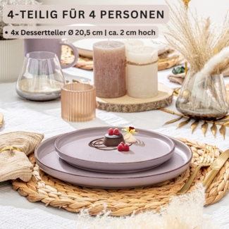 SÄNGER Steingut Dessertteller Bombay Basalt 4 teilig