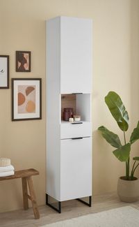 BASIC by Balculina Hochschrank Denver Hochschrank, Badezimmerschrank BxHxT 38 x 195 x 32 (1-St) Breite 38 cm, Tür L/R montierbar, Softclose