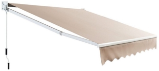 COSTWAY 2,5x2 m Gelenkarmmarkise Sonnenmarkise mit UV- & wasserbeständigem Material, Aluminiumrahmen & -kurbel Khaki