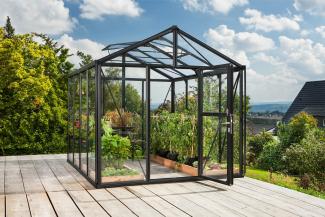 Vitavia Gewächshaus "Zeus 8100", schwarz, 8,1 m²,3 mm ESG, 10 mm HKP