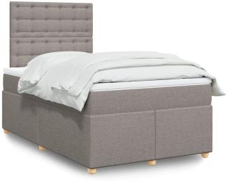 vidaXL Boxspringbett mit Matratze Taupe 120x200 cm Stoff 3293565