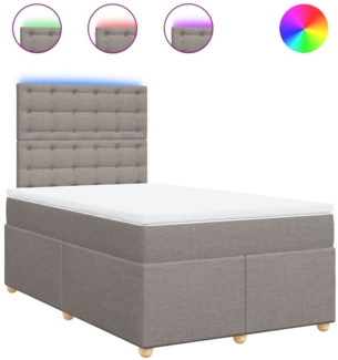 vidaXL Boxspringbett mit Matratze Taupe 120x200 cm Stoff 3293565