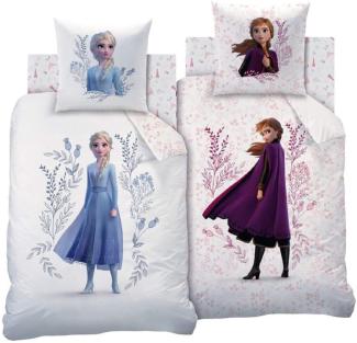 CTI Disney Frozen 2 Anna ELSA Mädchen Wende Bettwäsche Set Flowers