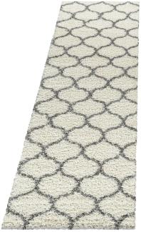 Hochflor Teppich Serena Läufer - 80x250 cm - Creme