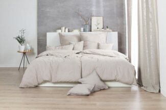 Hahn Renforce Bettwäsche 240x220 stonewashed uni leinen 123061-719