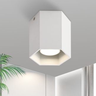 ZMH Aufbaustrahler Spots Deckenleuchte Wei?: Deckenspots Aufbauspot Modern Deckenlampe Aufputz Aufbau Deckenstrahler GU10 aus Aluminium Flurlampe Spotleuchte fr Esszimmer (Ohne Leuchtmittel)