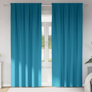 vidaXL Verdunkelungs-Vorhänge mit Ringen 2 pcs Türkis 245 x 140 cm 4107531