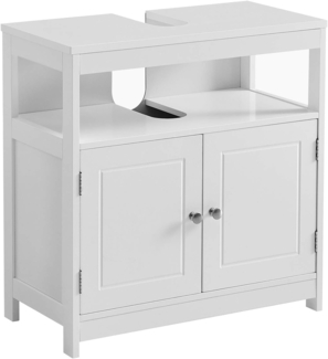 Vasagle Waschbeckenunterschrank mit 2 Türen, skandinavischer Stil, mattweiß, 60 x 30 x 60 cm