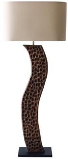 Stehleuchte 20 x 40 x 171 cm Akazie Leinen Natur Weiß