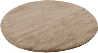 Kayoom Badematte Rabbit Light, Höhe 22 mm, rutschhemmend beschichtet, fußbodenheizungsgeeignet, Polyester, rund, weiche Kaninchenfell Haptik, Badezimmer, Kinderzimmer, Schlafzimmer