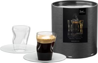 Eisch UNIK 2er Set Espressogläser mit Untertassen im Geschenkkarton - A