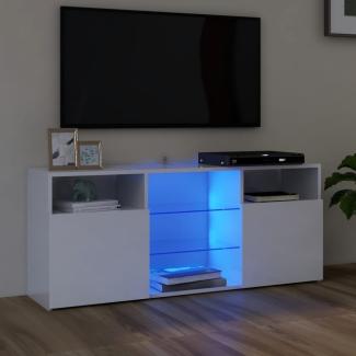 vidaXL TV-Schrank mit LED-Leuchten Hochglanz-Weiß 120x30x50 cm 804307