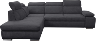 WERK2 Ecksofa Alicante Cord, inkl. Bettfunktion & Bettkasten, Breite 280cm, L-Form, Schlafsofa mit Bettkasten & verstellbaren Kopfstützen.