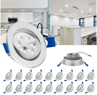 oyajia LED Einbauleuchte 20er Set LED Einbaustrahler 230V Flach LED Spot Drehbar Deckenstrahler, LED fest integriert, Badleuchte Aluminium Deckenspot für Badezimmer Küche Wohnzimmer