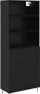 vidaXL Highboard Schwarz Eichen-Optik 69,5 x 32,5 x 180 cm 3416154