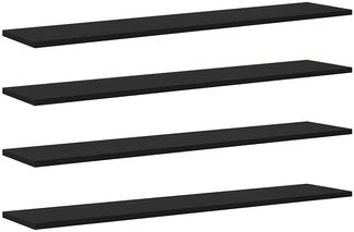 vidaXL Regalbrett 4 pcs Schwarz 100 x 20 x 1.5 cm Holzwerkstoff 875068