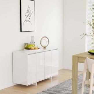 vidaXL Sideboard Hochglanz-Weiß 120x41x75 cm Holzwerkstoff 809608