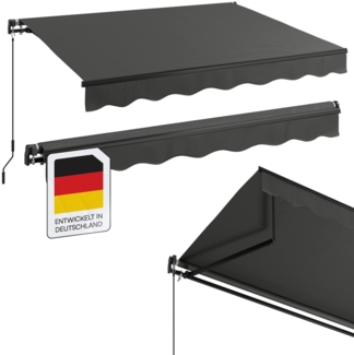 STEELSØN 'Kestria' Gelenkarmmarkise, 250x200 cm, anthrazit, wetterfest und blickdicht, Markise mit mit Aluminium-Kassette und Wandhalterung