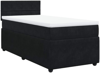 vidaXL Boxspringbett mit Matratze Schwarz 100x200 cm Samt 3287664