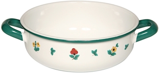 RIESS 0443-049 Bauernschüssel 14 cm, 0,85 L, Emaille, Country, Gmundner Streublumen / Müslischale