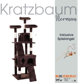 ESTEXO Kratzbaum Katzenbaum Katzenkratzbaum 170 cm Kletterbaum Spielbaum Braun