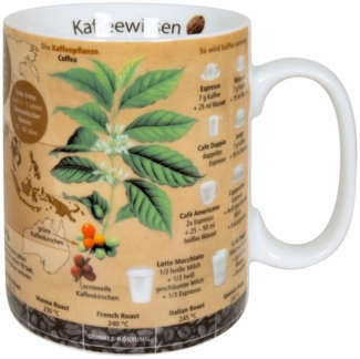 Könitz Wissensbecher Kaffeewissen, Becher, Tasse, Kaffeebecher, Porzellan, Bunt, 490 ml, 11 1 330 2637