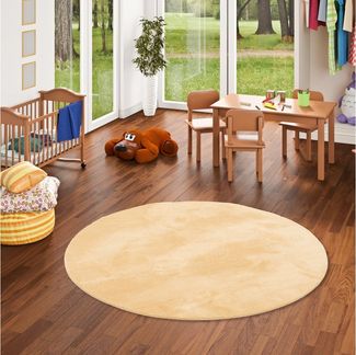 Pergamon Kinderteppich Kinder Super Soft Fellteppich Pearl Kids Rund, Rund, Höhe: 19 mm