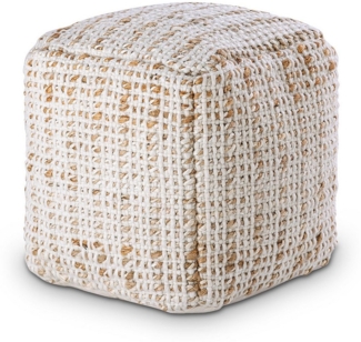 Amagohome Sitzhocker Sitzpouf quadratisch Sitzhocker Jute 40 x 40 x 40 cm Deko Hocker natur Jute