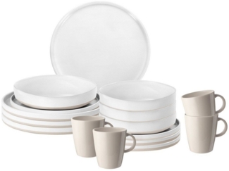 BRUNNER Geschirr-Set Melamin Ess Geschirr Set Lunch, Melamin-/Mineralgemisch, Box 16-teilig Camping Reise Teller Becher
