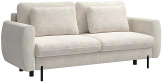 Selsey 'Rane' Sofa mit Schlaffunktion und wasserabweisendem Chenille-Bezug, cremeweiß, ca. 90 x 236 x 102 cm